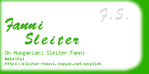 fanni sleiter business card
